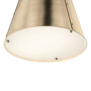 Kichler Etcher 22in 2-Light Cone Pendant | Champagne Bronze Steel and Clear Satin Etched Glass | Kitchen Island & Dining Room | Model 52711CPZ