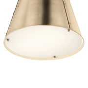 Kichler Etcher 22in 2-Light Cone Pendant | Champagne Bronze Steel and Clear Satin Etched Glass | Kitchen Island & Dining Room | Model 52711CPZ