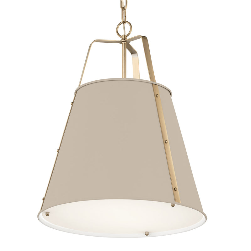 Kichler Etcher 22.5in 2-Light Pendant | Traditional Greige Steel and Clear Satin Etched Glass | Kitchen Island & Dining Room | 22.5 x 17 in | Model 52711GRG