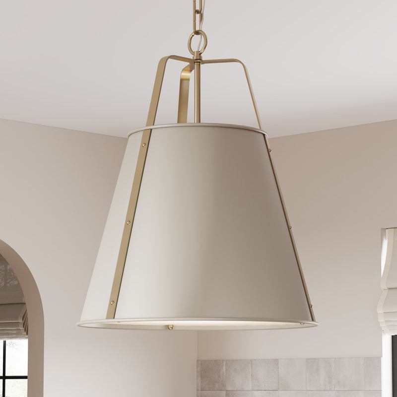 Kichler Etcher 22.5in 2-Light Pendant | Traditional Greige Steel and Clear Satin Etched Glass | Kitchen Island & Dining Room | 22.5 x 17 in | Model 52711GRG