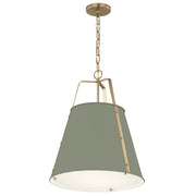 Kichler Etcher 22.5in 2-Light Pendant | Traditional Heritage Green Steel and Clear Satin Etched Glass | Kitchen Island & Dining Room | 22.5 x 17 in | Model 52711HGN