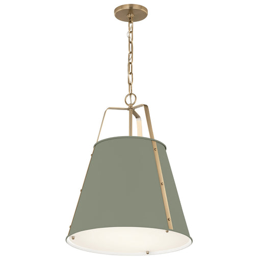 Kichler Etcher 22.5in 2-Light Pendant | Traditional Heritage Green Steel and Clear Satin Etched Glass | Kitchen Island & Dining Room | 22.5 x 17 in | Model 52711HGN