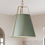 Kichler Etcher 22.5in 2-Light Pendant | Traditional Heritage Green Steel and Clear Satin Etched Glass | Kitchen Island & Dining Room | 22.5 x 17 in | Model 52711HGN