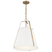 Kichler Etcher 17in 2-Light Pendant | Updated Traditional White and Clear Satin Etched Glass | Kitchen Island & Dining Room | 17 in | Model 52711WH