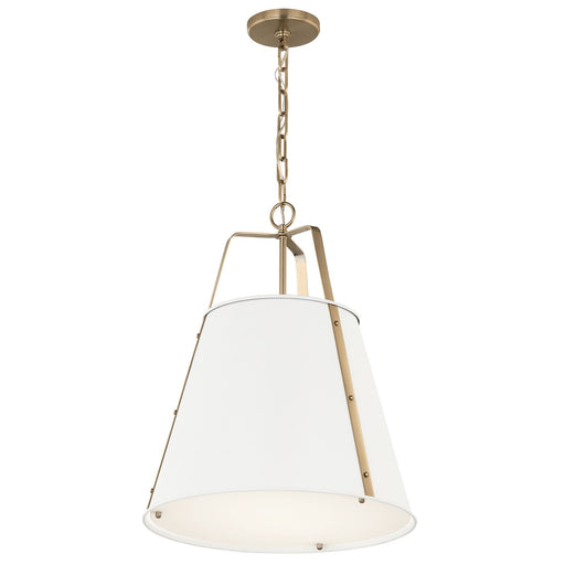 Kichler Etcher 17in 2-Light Pendant | Updated Traditional White and Clear Satin Etched Glass | Kitchen Island & Dining Room | 17 in | Model 52711WH