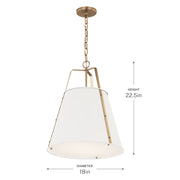 Kichler Etcher 17in 2-Light Pendant | Updated Traditional White and Clear Satin Etched Glass | Kitchen Island & Dining Room | 17 in | Model 52711WH