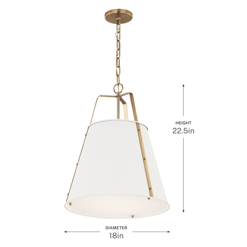 Kichler Etcher 17in 2-Light Pendant | Updated Traditional White and Clear Satin Etched Glass | Kitchen Island & Dining Room | 17 in | Model 52711WH