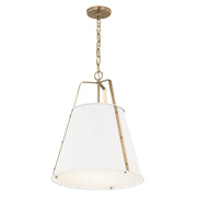 Kichler Etcher 17in 2-Light Pendant | Updated Traditional White and Clear Satin Etched Glass | Kitchen Island & Dining Room | 17 in | Model 52711WH