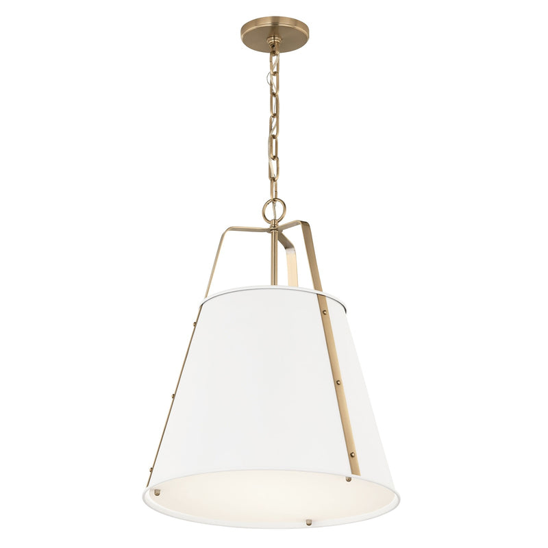 Kichler Etcher 17in 2-Light Pendant | Updated Traditional White and Clear Satin Etched Glass | Kitchen Island & Dining Room | 17 in | Model 52711WH