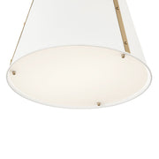 Kichler Etcher 17in 2-Light Pendant | Updated Traditional White and Clear Satin Etched Glass | Kitchen Island & Dining Room | 17 in | Model 52711WH