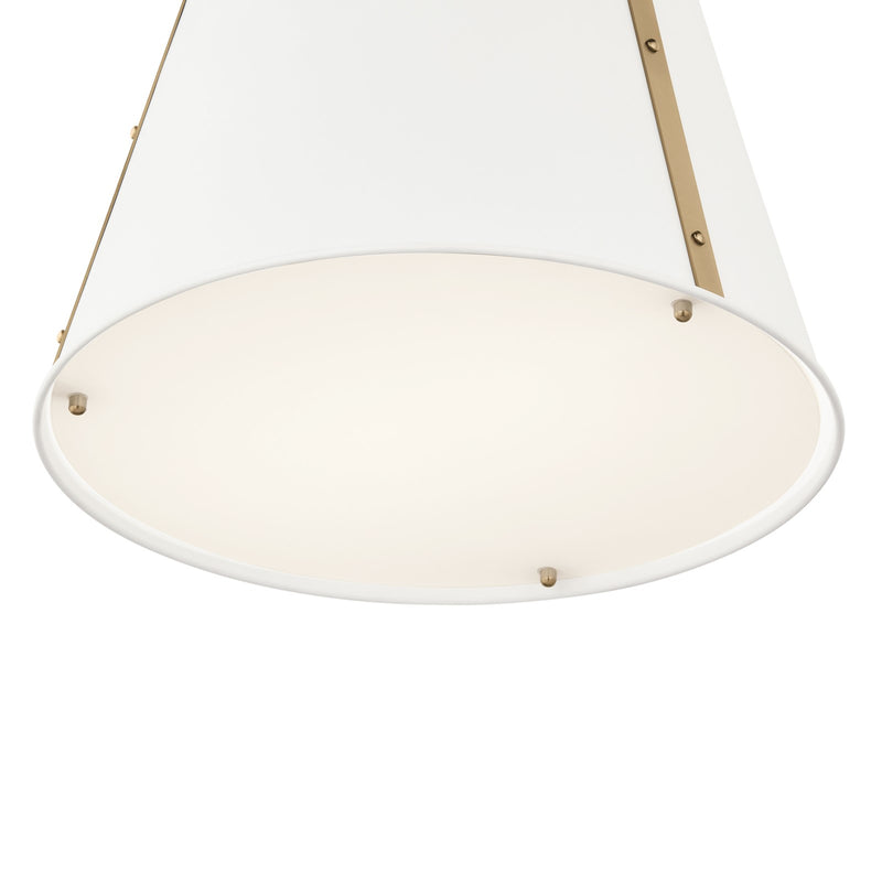 Kichler Etcher 17in 2-Light Pendant | Updated Traditional White and Clear Satin Etched Glass | Kitchen Island & Dining Room | 17 in | Model 52711WH