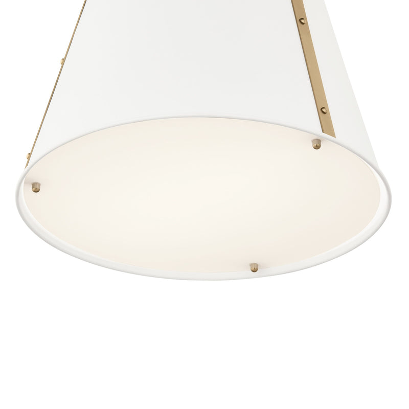 Kichler Etcher 17in 2-Light Pendant | Updated Traditional White and Clear Satin Etched Glass | Kitchen Island & Dining Room | 17 in | Model 52711WH