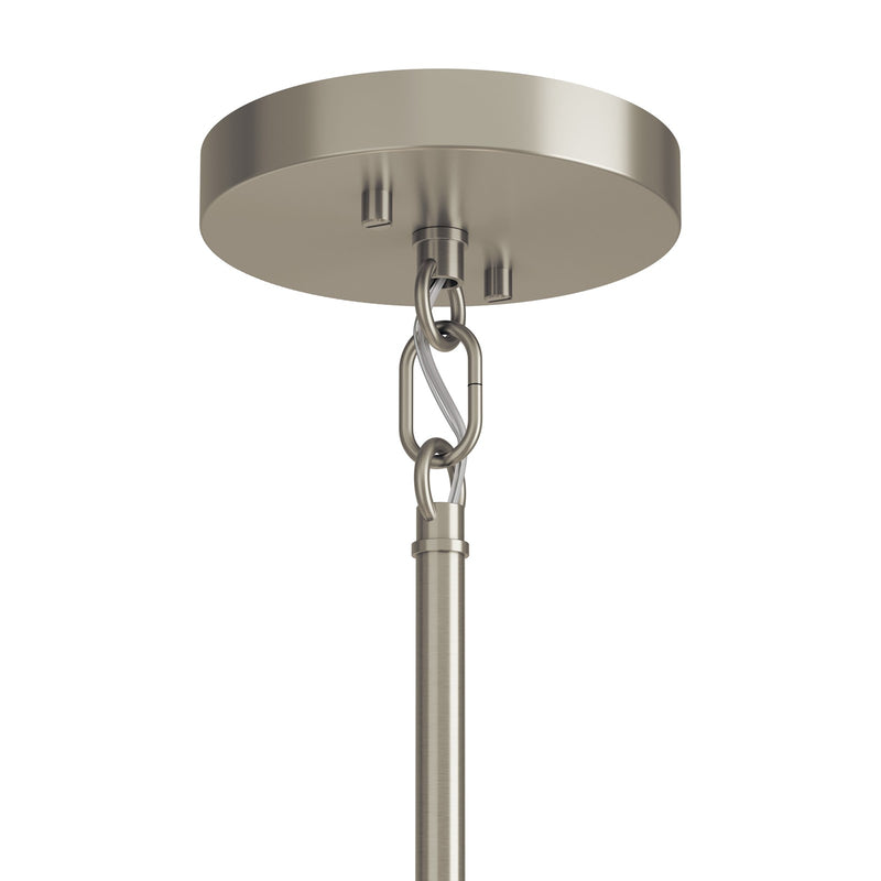 Kichler Madden 16in 4-Light Convertible Chandelier | Brushed Nickel Steel | Dining Room & Living Room | 16.75in H | Model 52716NI
