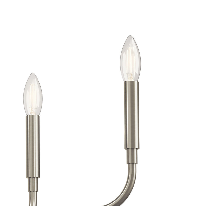 Kichler Madden 16in 4-Light Convertible Chandelier | Brushed Nickel Steel | Dining Room & Living Room | 16.75in H | Model 52716NI