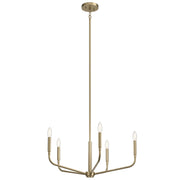 Kichler Madden 17in 5-Light Chandelier | Modern Champagne Bronze Steel | Dining Room & Living Room | 17 in H | Model 52717CPZ