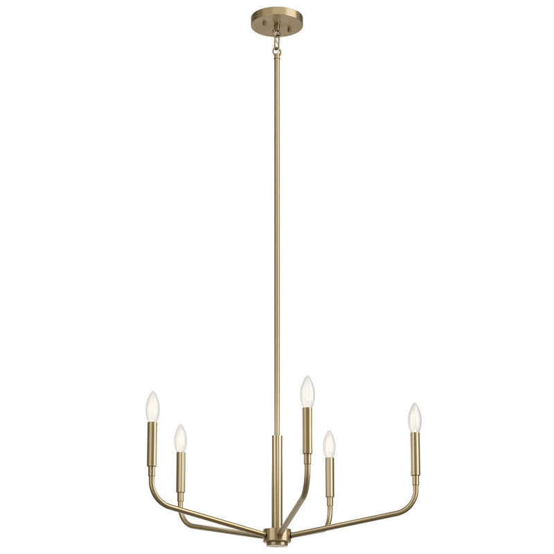 Kichler Madden 17in 5-Light Chandelier | Modern Champagne Bronze Steel | Dining Room & Living Room | 17 in H | Model 52717CPZ