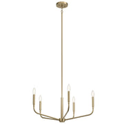 Kichler Madden 17in 5-Light Chandelier | Modern Champagne Bronze Steel | Dining Room & Living Room | 17 in H | Model 52717CPZ