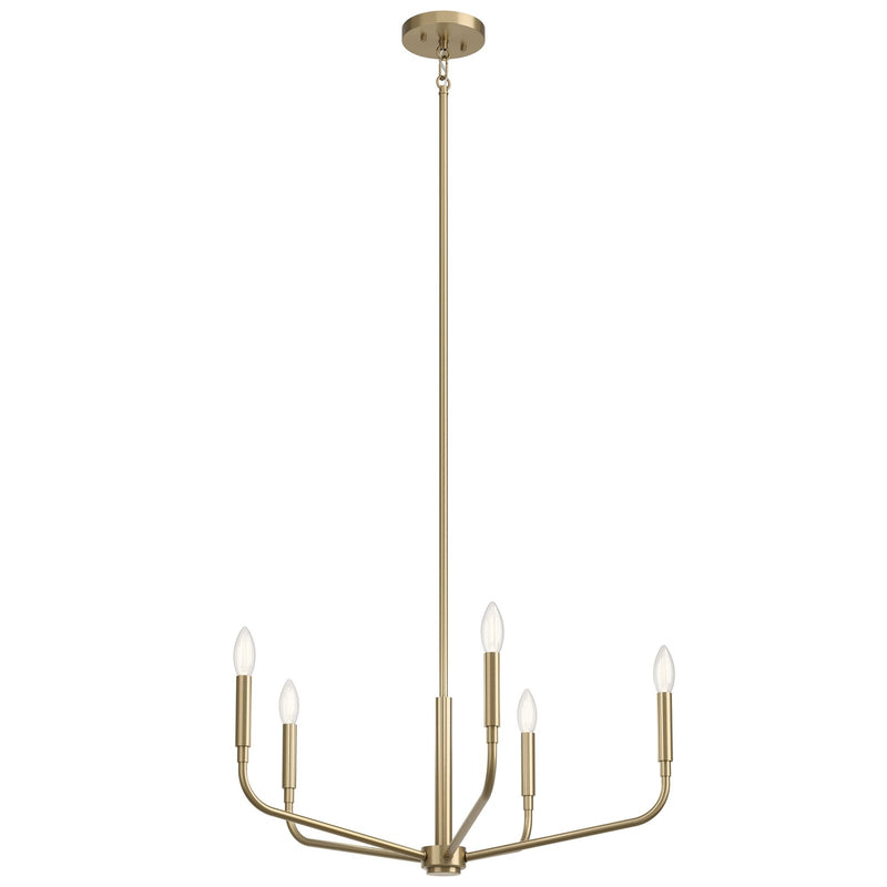 Kichler Madden 17in 5-Light Chandelier | Modern Champagne Bronze Steel | Dining Room & Living Room | 17 in H | Model 52717CPZ