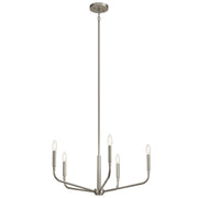 Kichler Madden 17in 5-Light Chandelier | Soft Modern Brushed Nickel Steel | Dining Room & Living Room | 17 in H | Model 52717NI