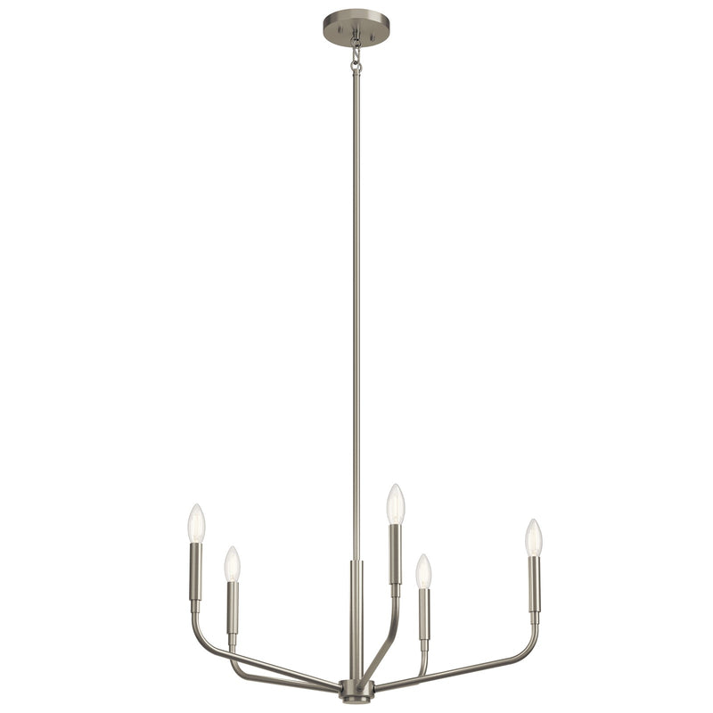 Kichler Madden 17in 5-Light Chandelier | Soft Modern Brushed Nickel Steel | Dining Room & Living Room | 17 in H | Model 52717NI