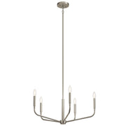 Kichler Madden 17in 5-Light Chandelier | Soft Modern Brushed Nickel Steel | Dining Room & Living Room | 17 in H | Model 52717NI