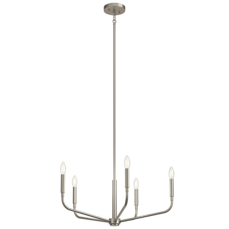 Kichler Madden 17in 5-Light Chandelier | Soft Modern Brushed Nickel Steel | Dining Room & Living Room | 17 in H | Model 52717NI