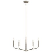Kichler Madden 17in 5-Light Chandelier | Soft Modern Brushed Nickel Steel | Dining Room & Living Room | 17 in H | Model 52717NI