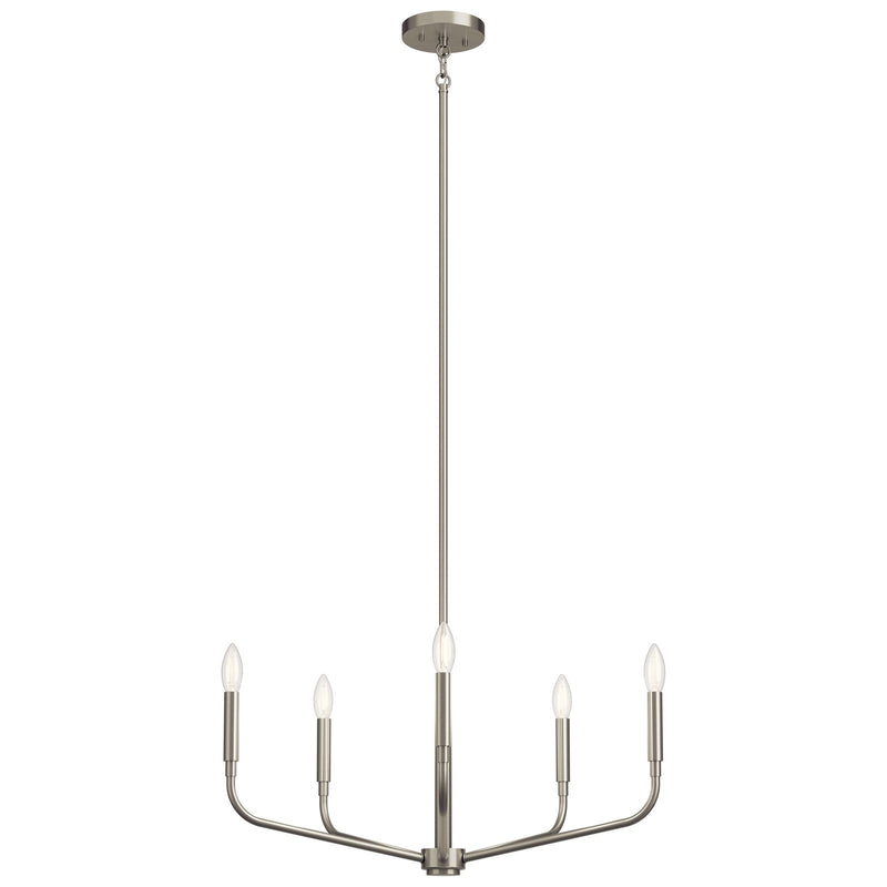 Kichler Madden 17in 5-Light Chandelier | Soft Modern Brushed Nickel Steel | Dining Room & Living Room | 17 in H | Model 52717NI