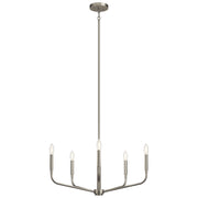 Kichler Madden 17in 5-Light Chandelier | Soft Modern Brushed Nickel Steel | Dining Room & Living Room | 17 in H | Model 52717NI