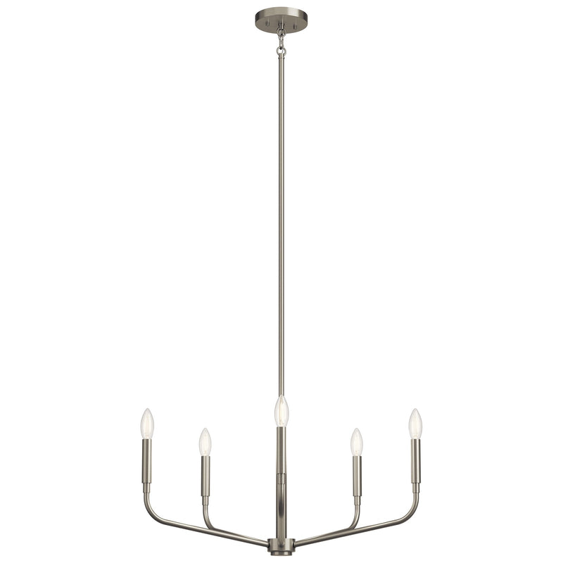 Kichler Madden 17in 5-Light Chandelier | Soft Modern Brushed Nickel Steel | Dining Room & Living Room | 17 in H | Model 52717NI