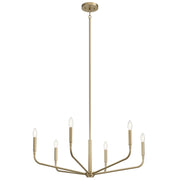 Kichler Madden 17in 6-Light Chandelier | Soft Modern Champagne Bronze Steel | Dining Room & Living Room | H 17 in | Model 52718CPZ