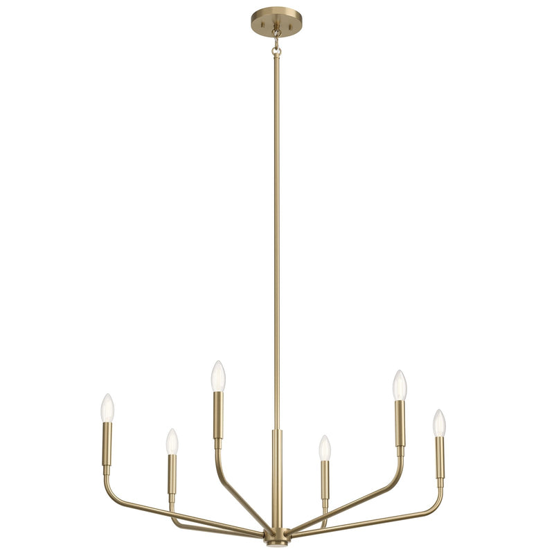 Kichler Madden 17in 6-Light Chandelier | Soft Modern Champagne Bronze Steel | Dining Room & Living Room | H 17 in | Model 52718CPZ