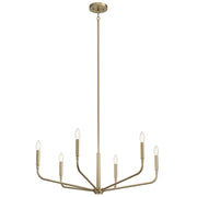 Kichler Madden 17in 6-Light Chandelier | Soft Modern Champagne Bronze Steel | Dining Room & Living Room | H 17 in | Model 52718CPZ