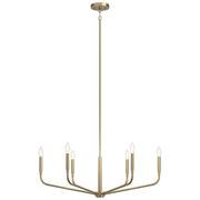 Kichler Madden 17in 6-Light Chandelier | Soft Modern Champagne Bronze Steel | Dining Room & Living Room | H 17 in | Model 52718CPZ