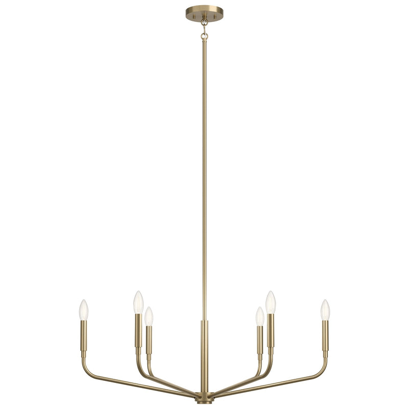 Kichler Madden 17in 6-Light Chandelier | Soft Modern Champagne Bronze Steel | Dining Room & Living Room | H 17 in | Model 52718CPZ
