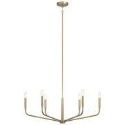 Kichler Madden 17in 6-Light Chandelier | Soft Modern Champagne Bronze Steel | Dining Room & Living Room | H 17 in | Model 52718CPZ