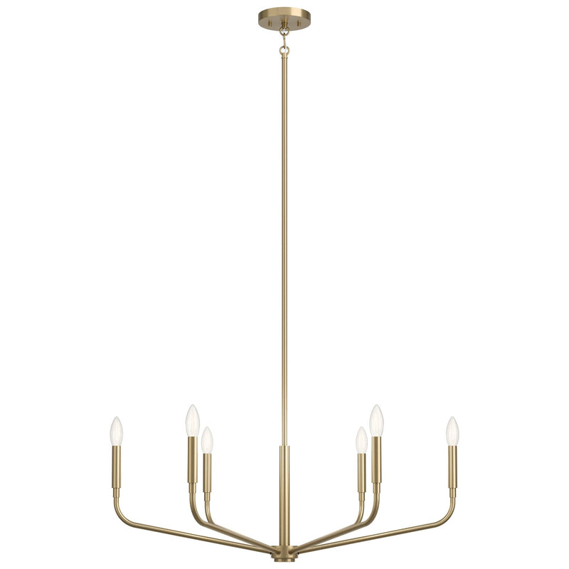 Kichler Madden 17in 6-Light Chandelier | Soft Modern Champagne Bronze Steel | Dining Room & Living Room | H 17 in | Model 52718CPZ