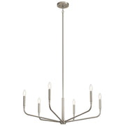 Kichler Madden 17.5in 6-Light Chandelier | Soft Modern Brushed Nickel Steel | Dining Room & Living Room | 17.5 in H | Model 52718NI