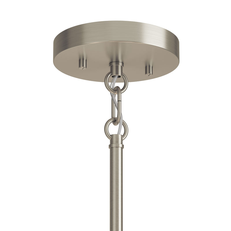 Kichler Madden 17.5in 6-Light Chandelier | Soft Modern Brushed Nickel Steel | Dining Room & Living Room | 17.5 in H | Model 52718NI