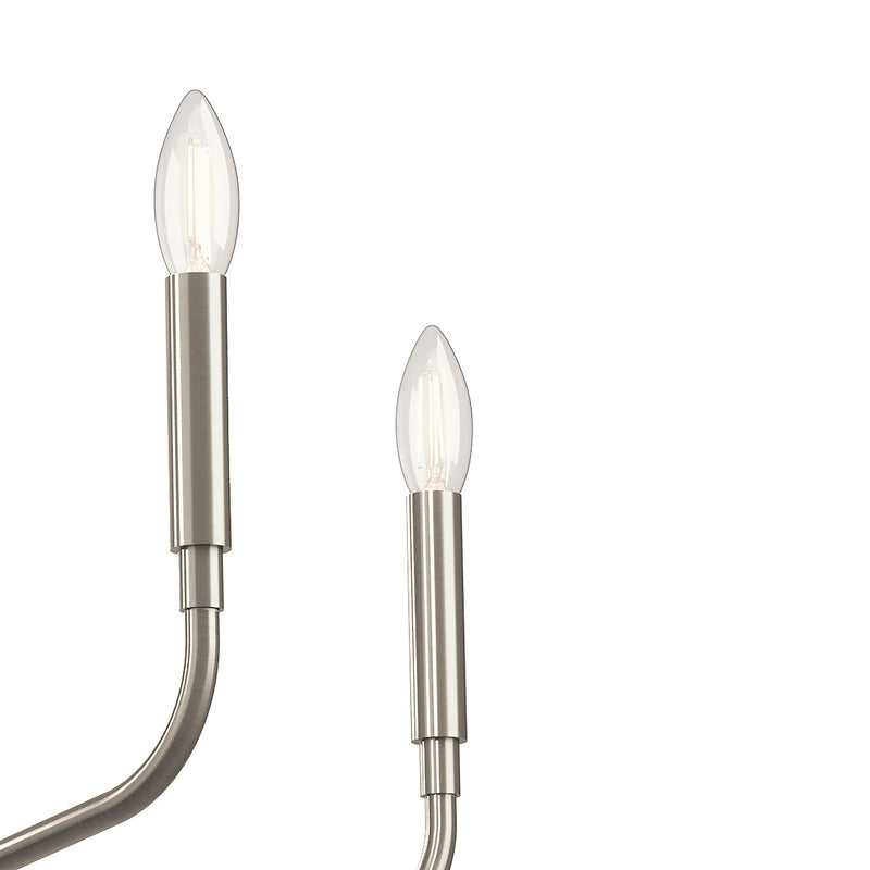 Kichler Madden 17.5in 6-Light Chandelier | Soft Modern Brushed Nickel Steel | Dining Room & Living Room | 17.5 in H | Model 52718NI