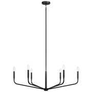 Kichler Madden 18in 6-Light Chandelier | Soft Modern Black Steel | Dining Room & Living Room | 18 in H | Model 52719BK