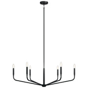 Kichler Madden 18in 6-Light Chandelier | Soft Modern Black Steel | Dining Room & Living Room | 18 in H | Model 52719BK