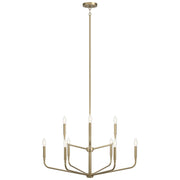 Kichler Madden 9-Light 2-Tier Chandelier | Champagne Bronze Steel and Exposed Bulbs | Dining Room & Living Room | 25.5 in H | Model 52720CPZ