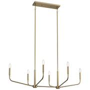 Kichler Madden 45in 6-Light Linear Chandelier | Champagne Bronze Steel | Dining Room & Living Room | 45 x 17.75 x 17.5 in | Model 52721CPZ