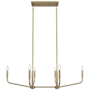 Kichler Madden 45in 6-Light Linear Chandelier | Champagne Bronze Steel | Dining Room & Living Room | 45 x 17.75 x 17.5 in | Model 52721CPZ