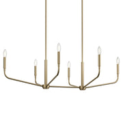 Kichler Madden 45in 6-Light Linear Chandelier | Champagne Bronze Steel | Dining Room & Living Room | 45 x 17.75 x 17.5 in | Model 52721CPZ