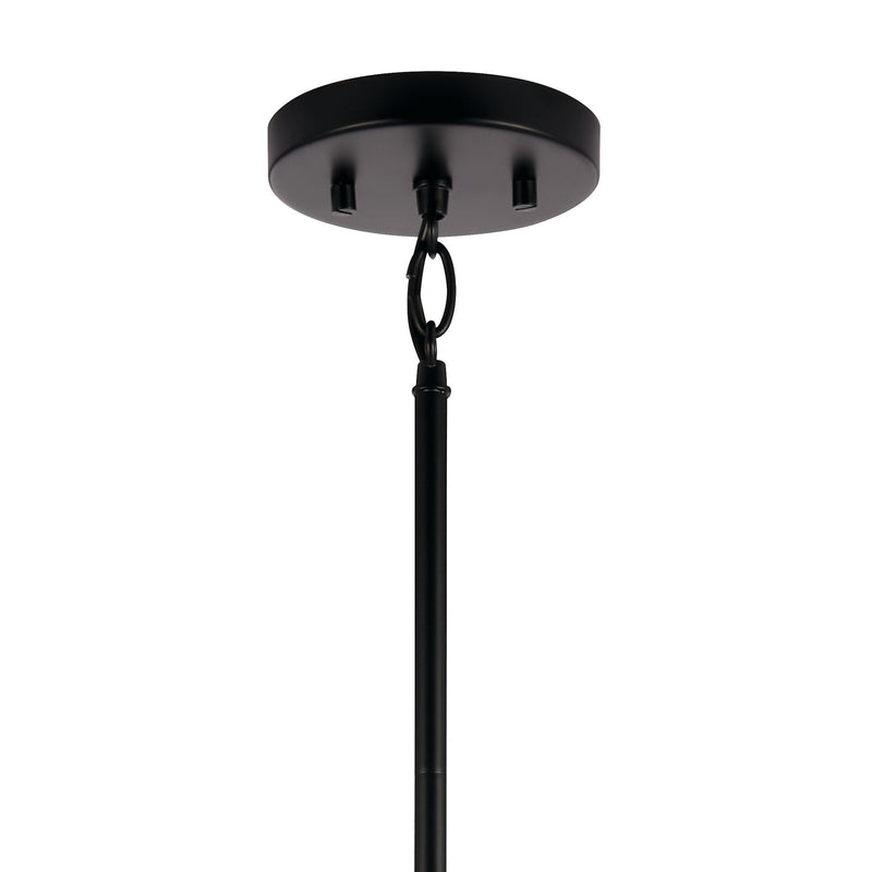 Kichler Madden 15in 1-Light Mini Pendant | Modern Black and Clear Glass | Kitchen Island & Dining Room | 75W Incandescent, Dimmable | Model 52725BK