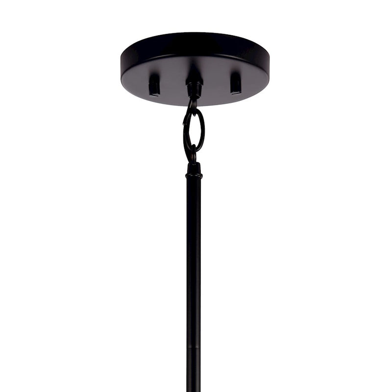 Kichler Madden 15in 1-Light Mini Pendant | Modern Black and Clear Glass | Kitchen Island & Dining Room | 75W Incandescent, Dimmable | Model 52725BK
