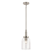 Kichler Madden 15in 1-Light Mini Pendant | Modern Brushed Nickel and Clear Glass | Kitchen Island & Dining Room | 15 in H | Model 52725NI