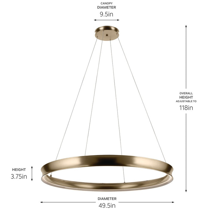 Kichler Larousse 49.5" LED Chandelier/Pendant, Champagne Bronze